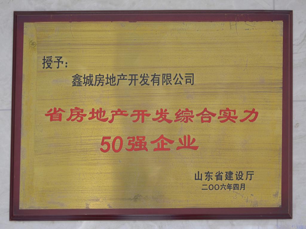 2006省房地产开发综合实力50强企业——山东省建设厅